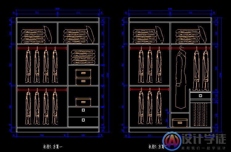 CAD家具整体衣柜设计详图