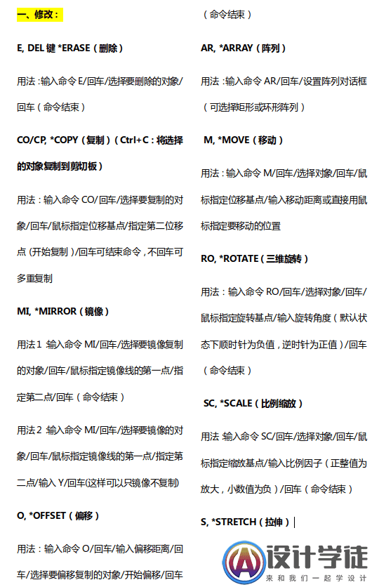 9大类CAD快捷键，整理209个实用CAD绘图命令 -2