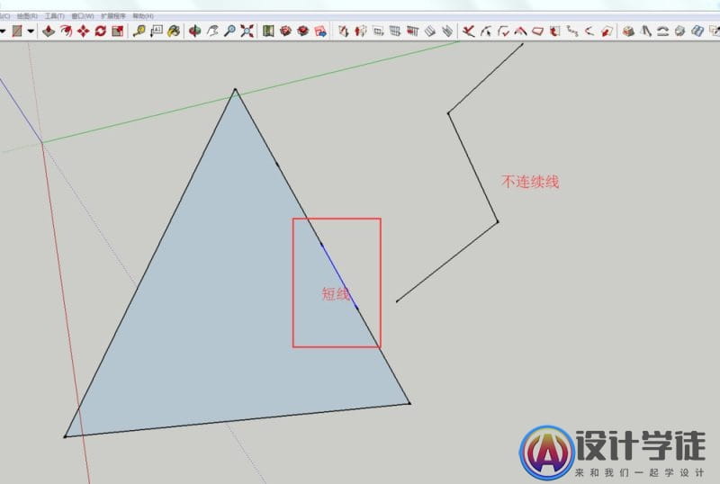sketchup多条短线怎么快速连接成整的面域？ -1